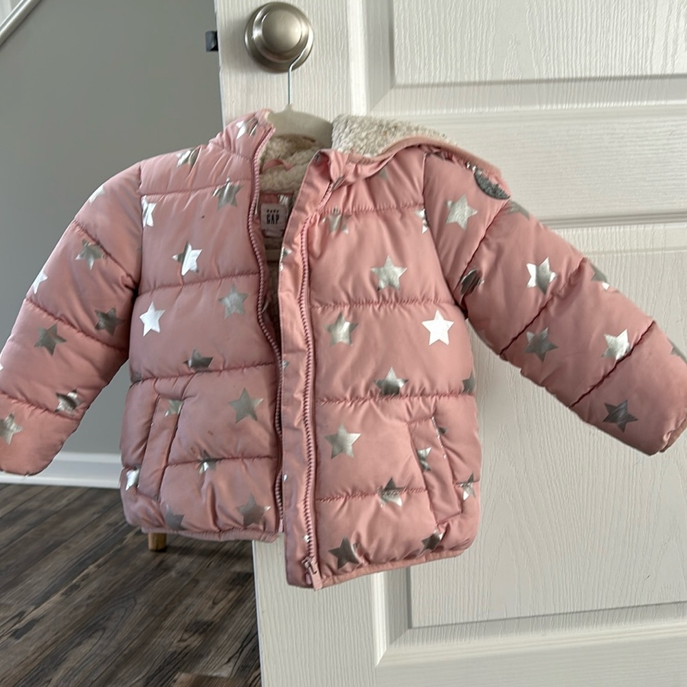 Baby Gap Toddler Size 4T Pink Star Coat